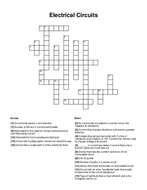 circuit device crossword